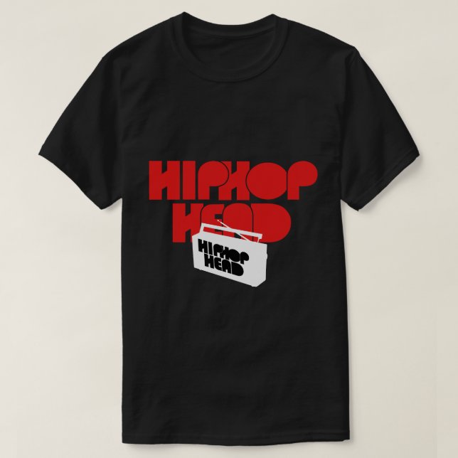Camiseta Boom Box Hiphop Head (Diseño del anverso)