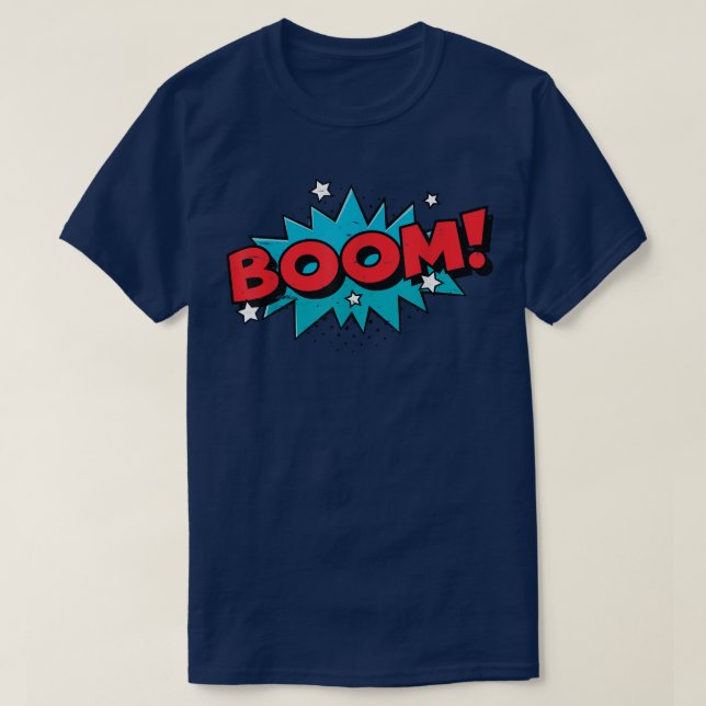 Camiseta BOOM Comic Book Personalizado Funny Pop Art Design (Diseño del anverso)