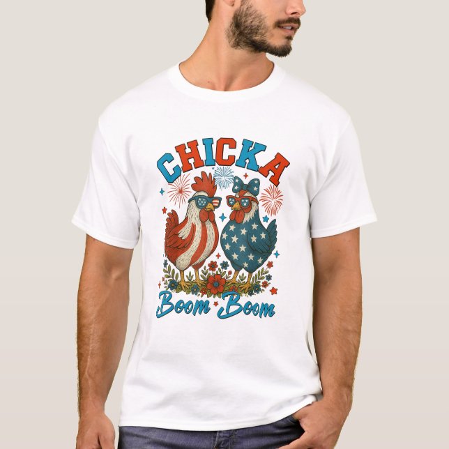 Camiseta Boom de pollo 4 de julio (Anverso)