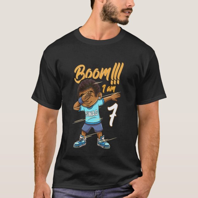 Camiseta Boom Infantil Niño De 7 Años Nacido (Anverso)