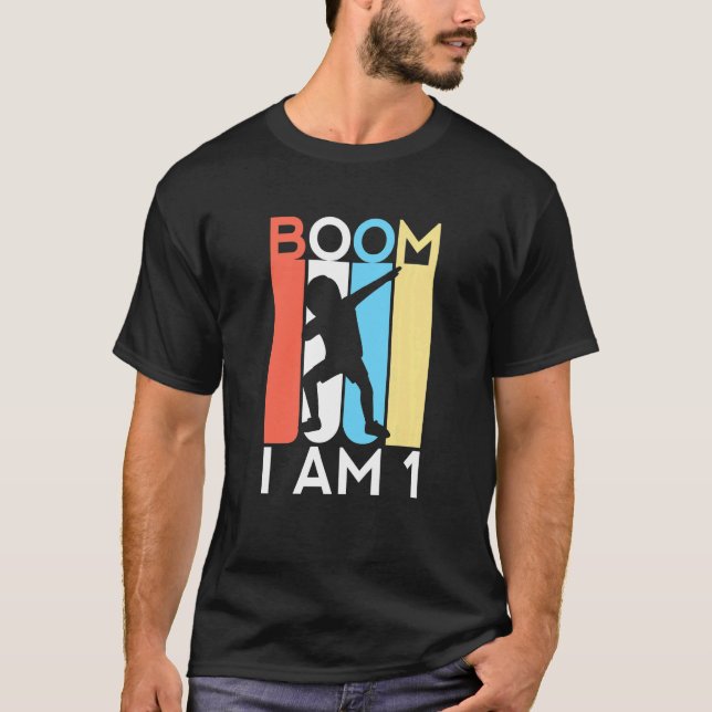 Camiseta Boom infantil Tengo 1 año de nacimiento Fiesta Dab (Anverso)