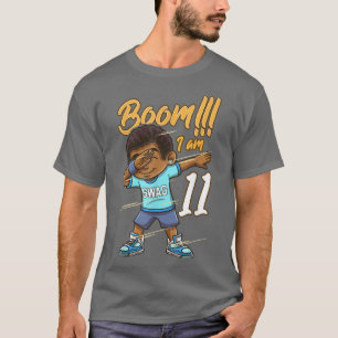 Camiseta Boom Soy Niño Negro De 11 Años Dabbing 11th Birthd