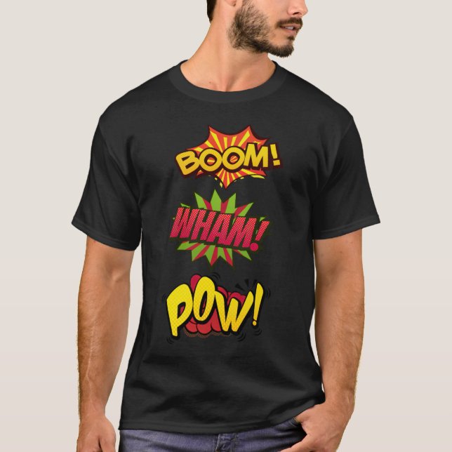 Camiseta Boom Wham Pow Comic amadeus horseshoe (Anverso)