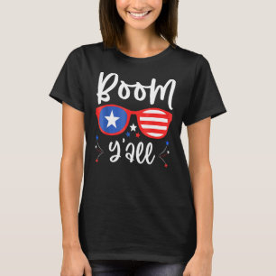 Camiseta Boom Y'all Fireworks Norteamericano 4 De Julio Pat