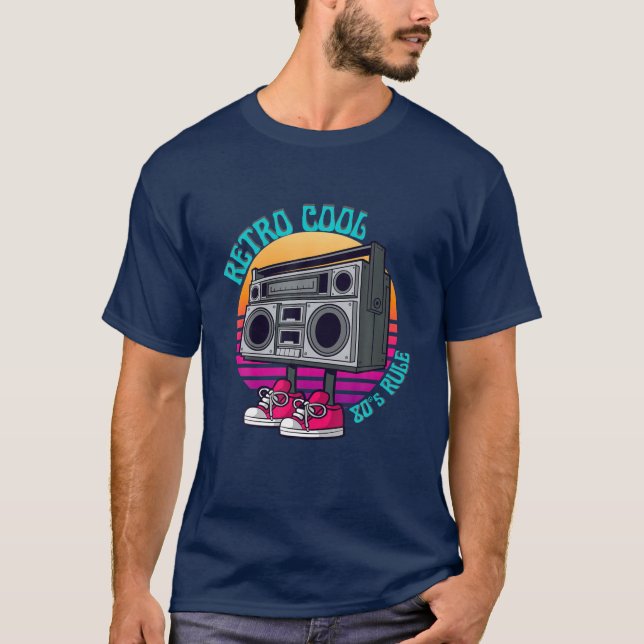 Camiseta Boombox 80'S Generation RETRO COOL 80'S RULE Boys (Anverso)