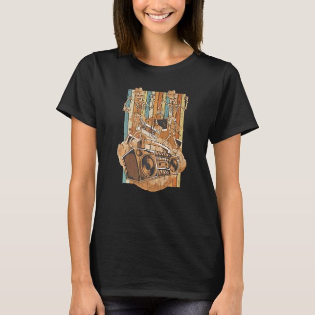 Camiseta Boombox Boogie Retro 80 Ske de baile de Halloween  (Anverso)