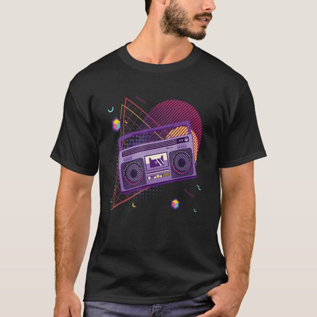 Camiseta Boombox de Rap Old School 80's 90s (Anverso)