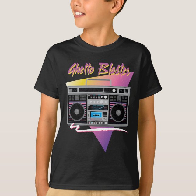 Camiseta boombox del arenador del ghetto de los años 80 (Anverso)