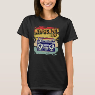 Camiseta Boombox retro vintage Escuela antigua tipo 70s 80s