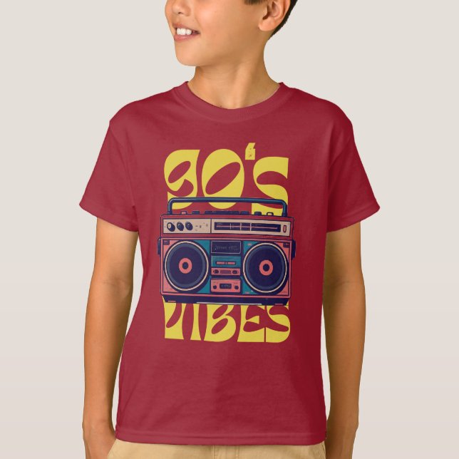 Camiseta Boombox vibe vintage de los 90 (Anverso)