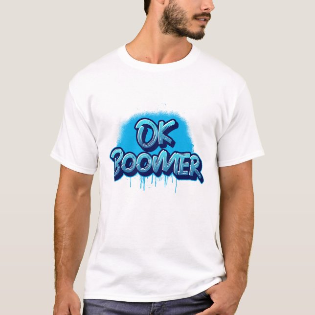 Camiseta Boomer de Ok en graffiti azul (Anverso)