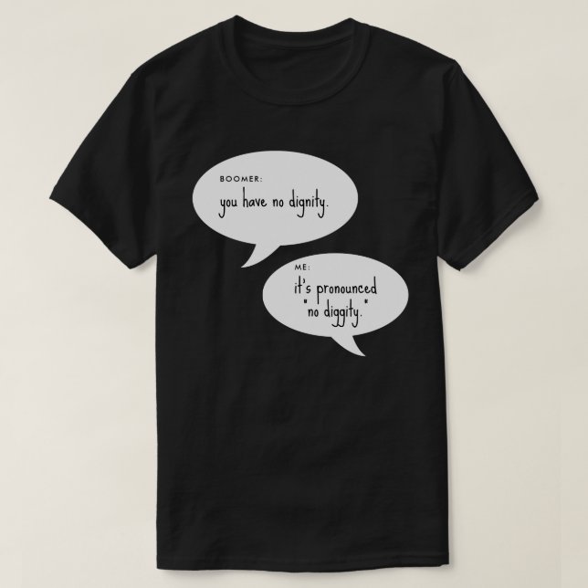 Camiseta boomer sin chiste de gravedad (Diseño del anverso)