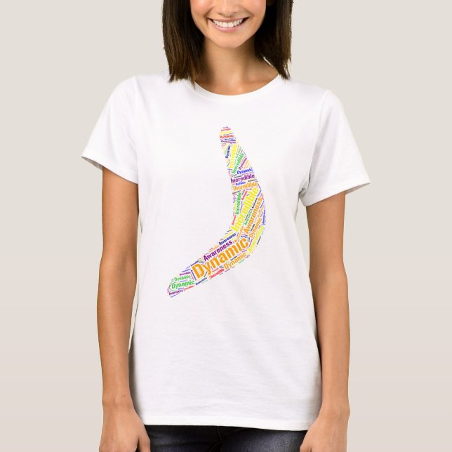 Camiseta Boomerang Dinámico, Increíble, Conciencia (Anverso)