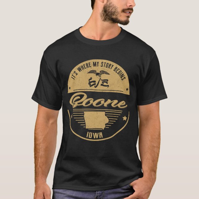 Camiseta Boone Iowa Es donde comienza mi historia (Anverso)