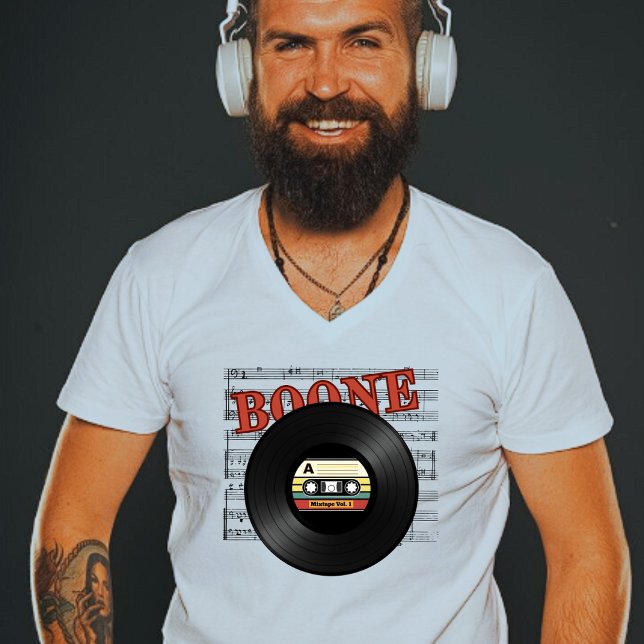 Camiseta Boone Vinyl Record Player Music Lover (Subido por el creador)