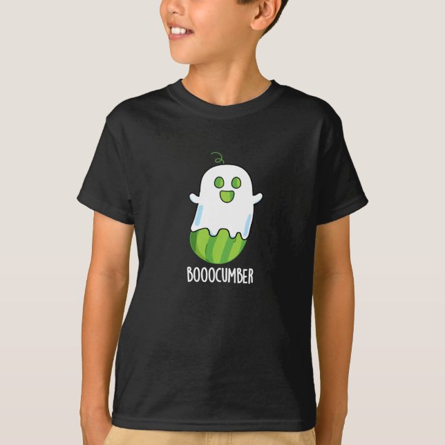 Camiseta Booocumber Funny Ghost Cucumber Pun Dark BG (Anverso)