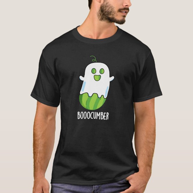 Camiseta Booocumber Funny Ghost Cucumber Pun Dark BG (Anverso)