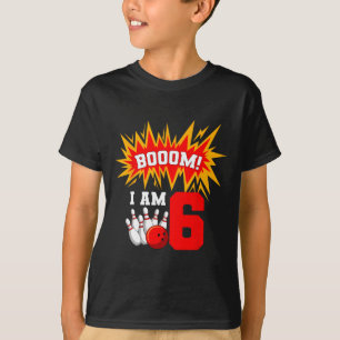 Camiseta ¡Booom! Cumplo 6 Fiesta de Cumpleaños de Bolos Bol