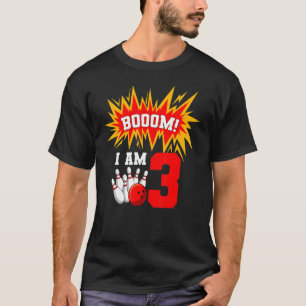 Camiseta Booom I Am 3 Bowday Birthday Party Bowler Bday 3r