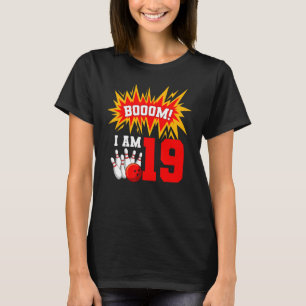 Camiseta Booom Soy 19 Bowling Birthday Party Bowler Bday