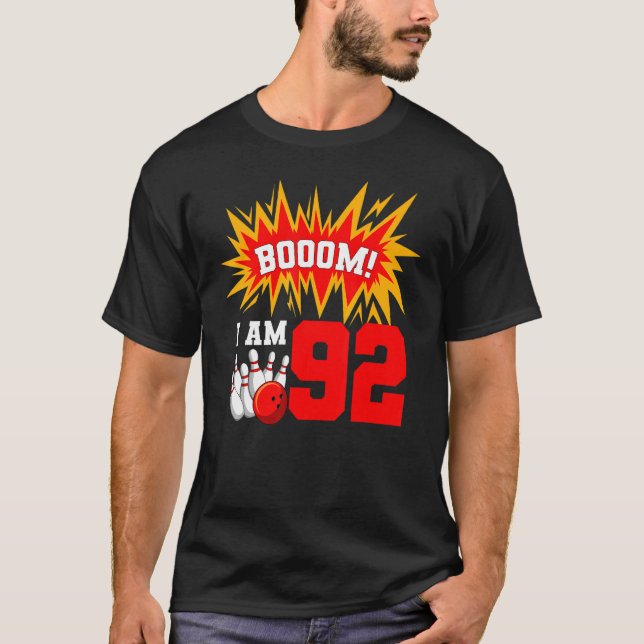 Camiseta Booom Soy 92 Bowling Birthday Party Bowler Bday (Anverso)
