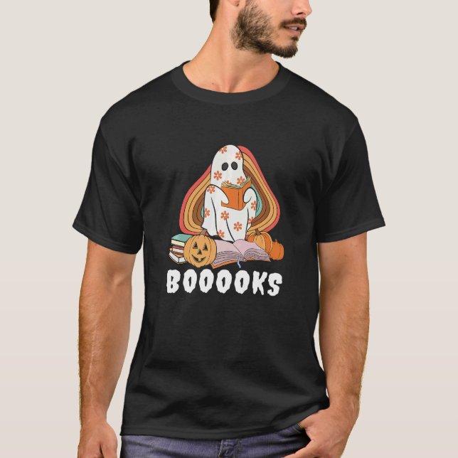 Camiseta Booooks Ghost Boo Read Books Library Teacher Hallo (Anverso)
