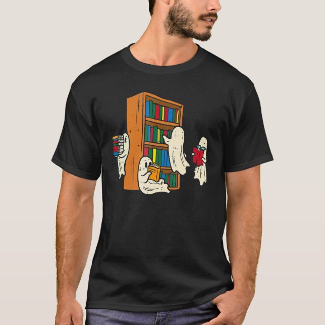 Camiseta Booooks Ghost  Halloween Teacher Book Library Read (Anverso)