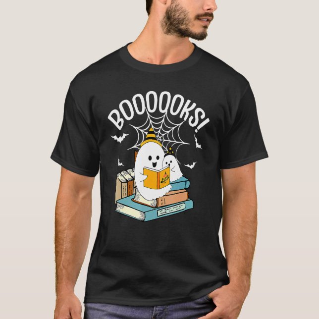 Camiseta Booooks Ghost Read Books Halloween (Anverso)