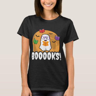 Camiseta Booooks Ghost T Shirt Boo Read Books Library Gift 