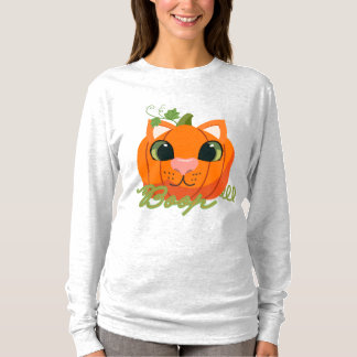 Camiseta Boop De Gato De Calabaza La Nariz Tee De Manga Lar