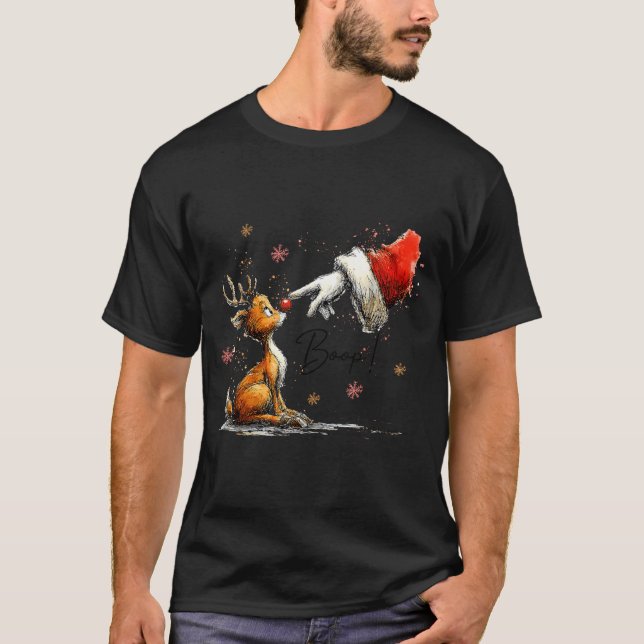 Camiseta Boop Funny Santa Farmer Reindeer Cute Christmas Ho (Anverso)