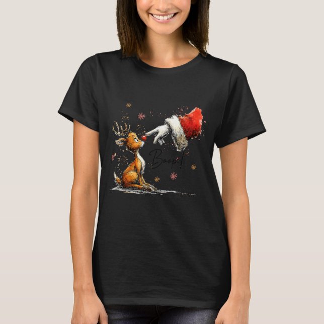 Camiseta Boop Funny Santa Farmer Reindeer Cute Christmas Ho (Anverso)