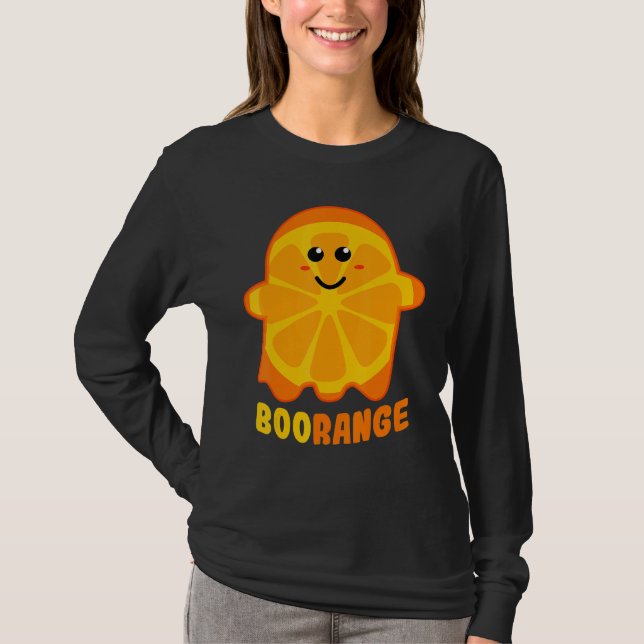 Camiseta Boorange Naranja Ghost Funny Boo Food Halloween Co (Anverso)