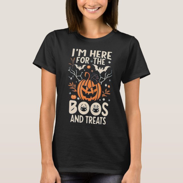 Camiseta Boos y Tratamientos: Delicias de diseño de Hallowe (Anverso)