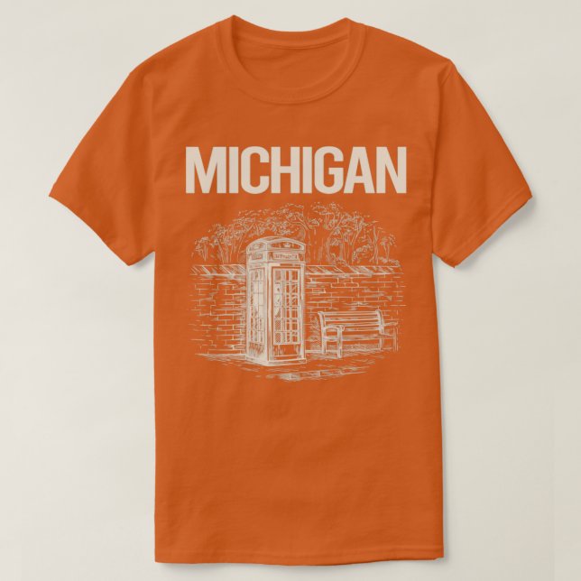 Camiseta Booth Michigan del teléfono Vintage (Diseño del anverso)