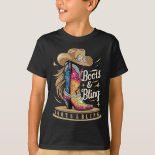 Camiseta Boots &amp; Bling It A Cowgirl Thing Rodeo Wester