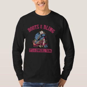 Camiseta Boots and Bling it a Cowgirl Thing - Cute Love Co