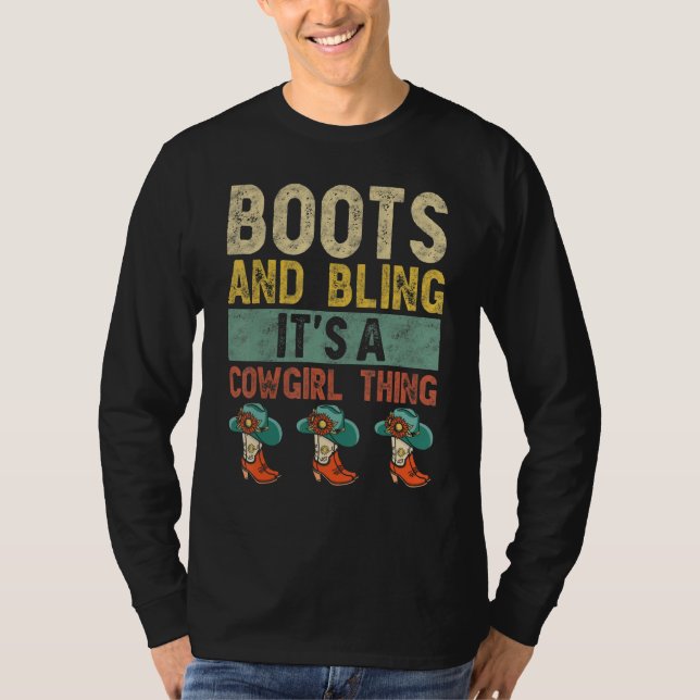 Camiseta Boots and Bling It's A Cowgirl Thing Rodeo Gorra 3 (Anverso)