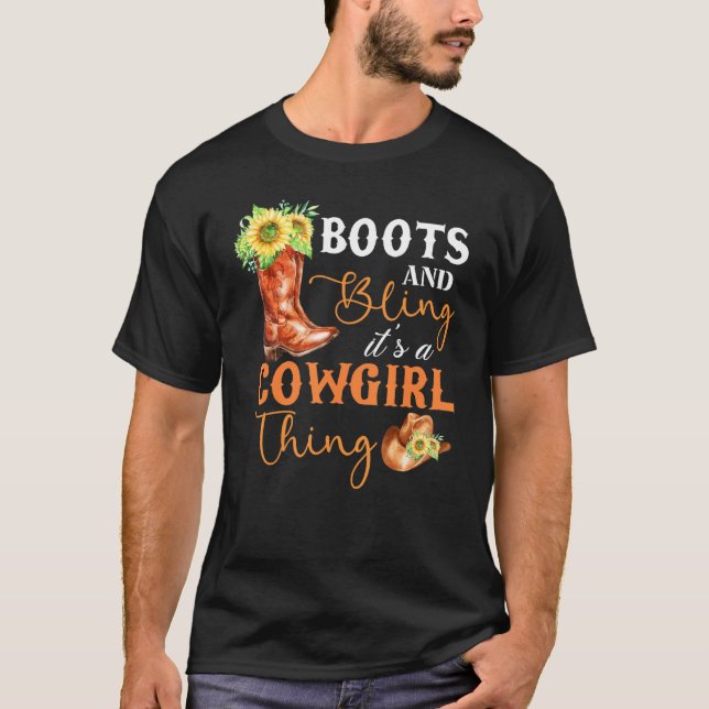 Camiseta Boots and Bling It's a Cowgirl Thing Rodeo Gorra F (Anverso)