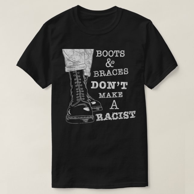 Camiseta Boots and Braces   AntiRacism Street Punks  Skinhe (Diseño del anverso)