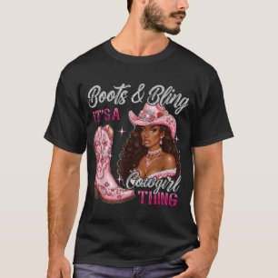 Camiseta Boots Bling It'S A Cowgirl Thing Black Cowgirl