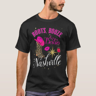 Camiseta Boots Booze Y Besties Nashville Chicas Vip 2023