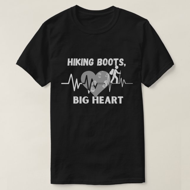 Camiseta Boots de senderismo, corazón grande - Alma amante  (Diseño del anverso)