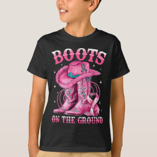 Camiseta Boots En La Bota De Tierra Cáncer De Mama Occident