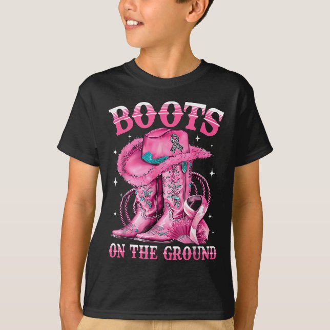 Camiseta Boots En La Bota De Tierra Cáncer De Mama Occident (Anverso)