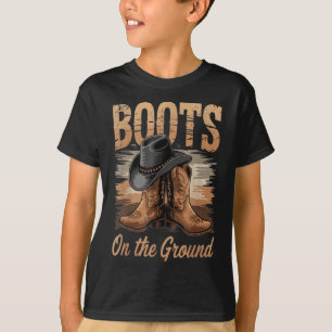 Camiseta Boots En La Línea De Vaquera Terrestre Bailan Muje