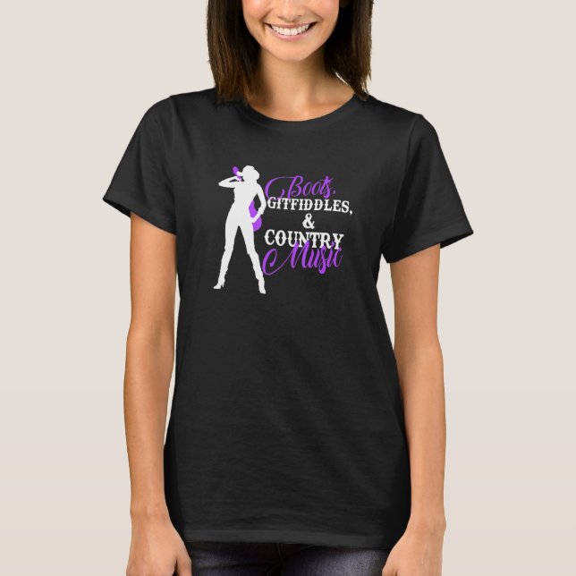 Camiseta Boots Gitfiddle Y Country Music Cowgirl (Anverso)