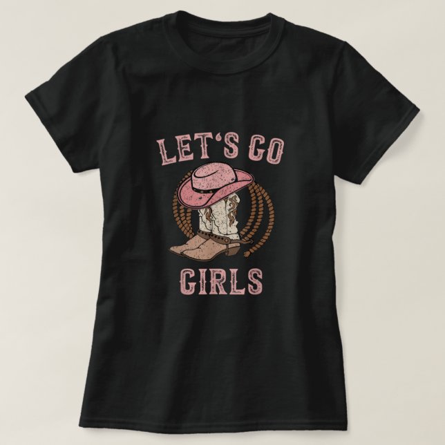 Camiseta Boots Gorra de vaqueros vamos a Chicas de vacas oc (Diseño del anverso)