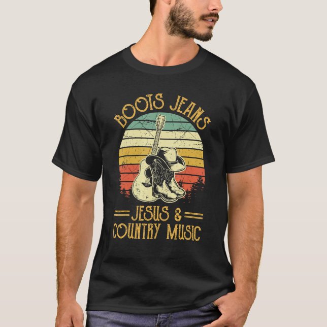 Camiseta Boots Jeans Jesus & Country Music Southern Weste (Anverso)