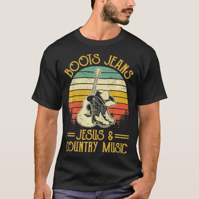 Camiseta Boots Jeans Jesus & Country Music Tshirt Southern  (Anverso)